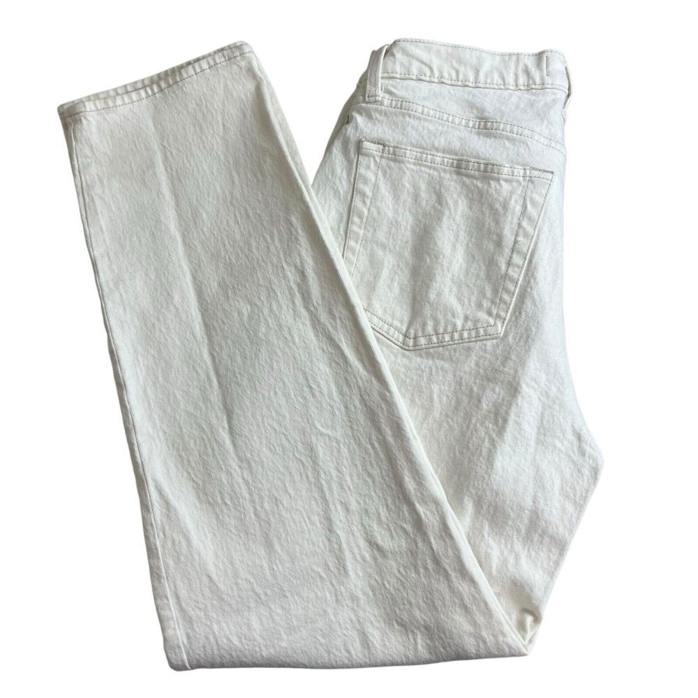 Abercrombie & Fitch Womens 10 Beige‎ Relaxed Fit Button Fly High Rise Dad Jeans